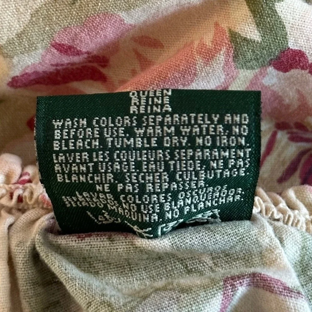 Vintage Ralph Lauren Post Road Constance Floral Queen Fitted Sheet 100% Cotton